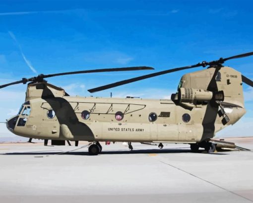 Boeing Chinook Helicopter Diamond Painting