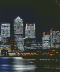 Canary Wharf At Night Diamond Painting