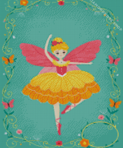 Cartoon Butterfly Ballerina Diamond Painting