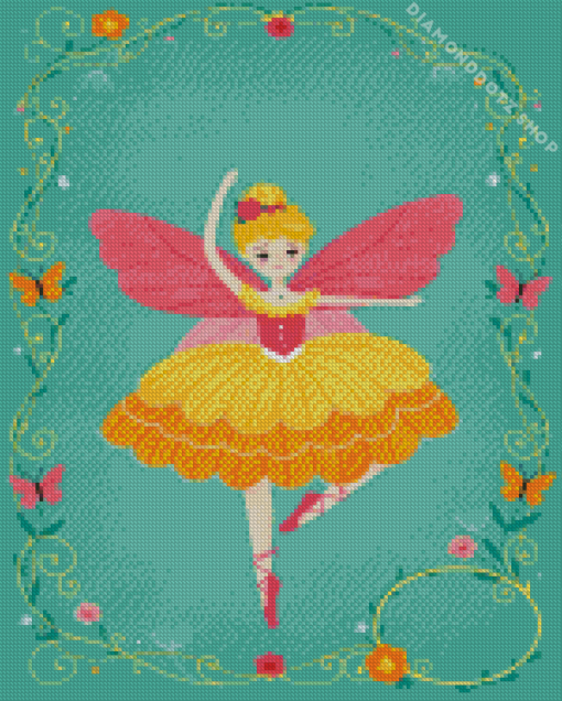 Cartoon Butterfly Ballerina Diamond Painting