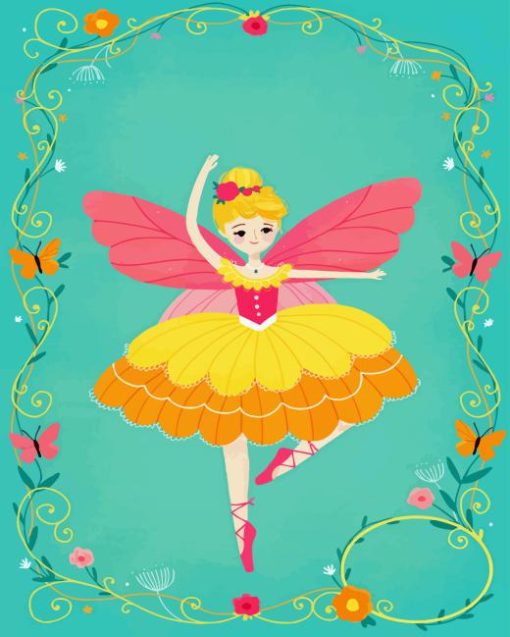 Cartoon Butterfly Ballerina Diamond Painting