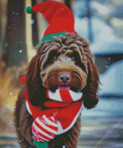 Christmas Labradoodle Puppy Diamond Painting