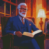 Classy Man Reading Book Diamond Painting