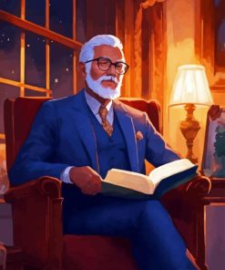 Classy Man Reading Book Diamond Painting