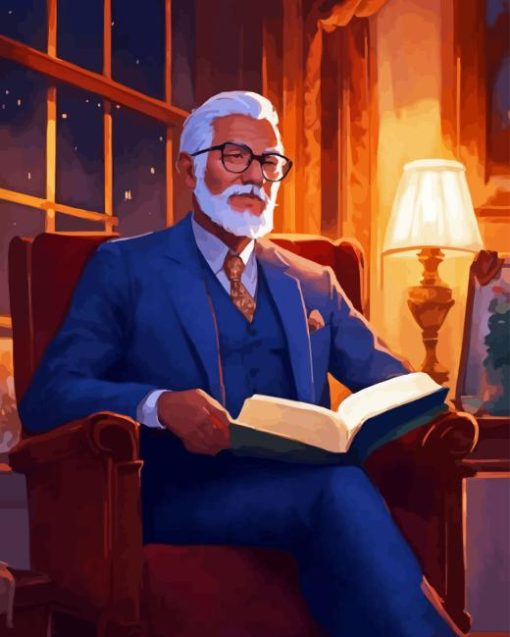 Classy Man Reading Book Diamond Painting