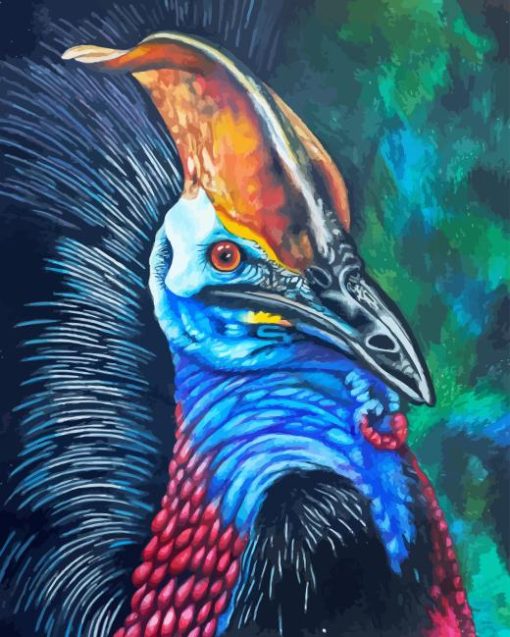 Colorful Cassowary Bird Diamond Painting