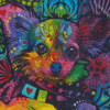 Colorful Papillon Dog Diamond Painting