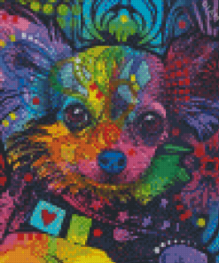 Colorful Papillon Dog Diamond Painting