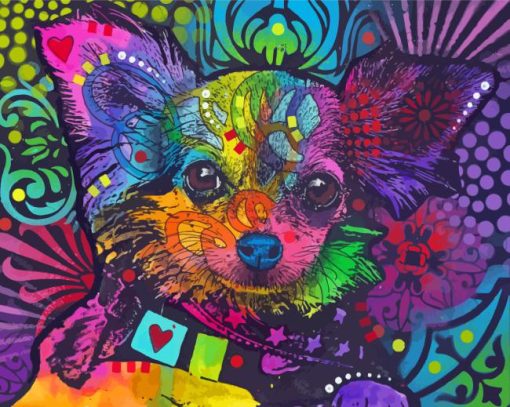 Colorful Papillon Dog Diamond Painting