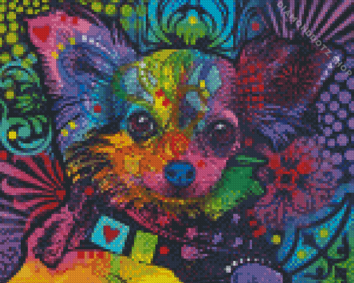 Colorful Papillon Dog Diamond Painting