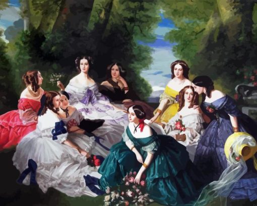 Empress Eugenie Surrounded By Her Ladies Diamond Painting