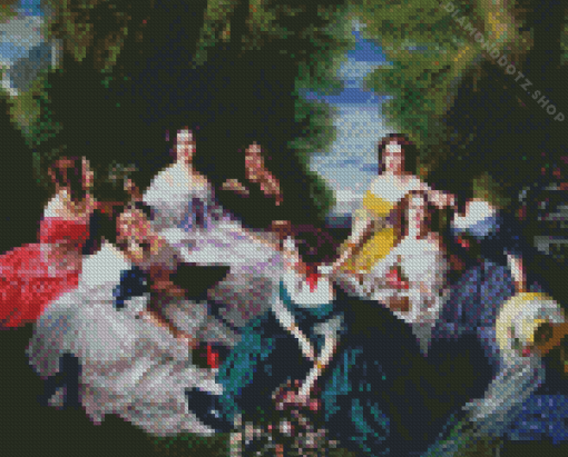 Empress Eugenie Surrounded By Her Ladies Diamond Painting