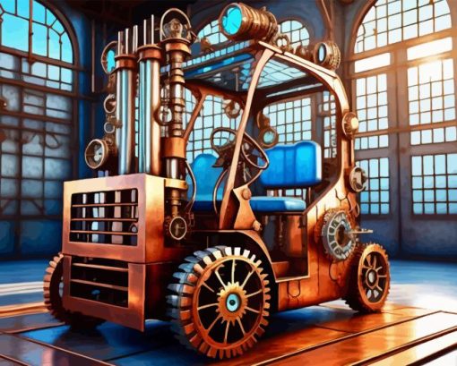 Forklift Fantasy Art Diamond Painting