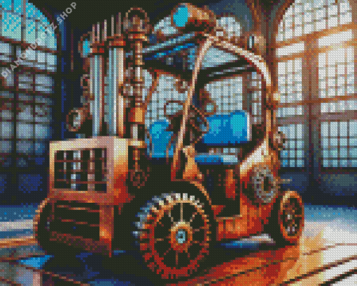 Forklift Fantasy Art Diamond Painting