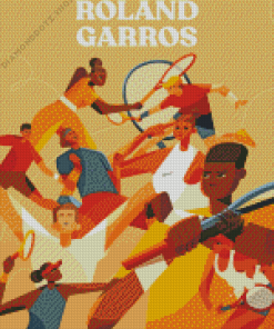 French Open Tennis Illustration Diamond Painting