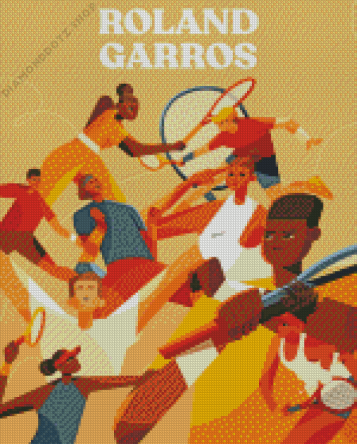 French Open Tennis Illustration Diamond Painting