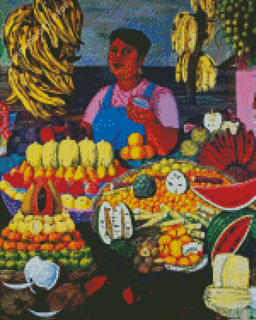 Fruit Seller Woman Diamond Painting