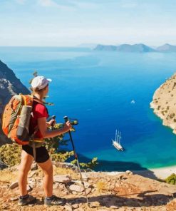 Girl Hiking In Lycian Way Diamond Painting