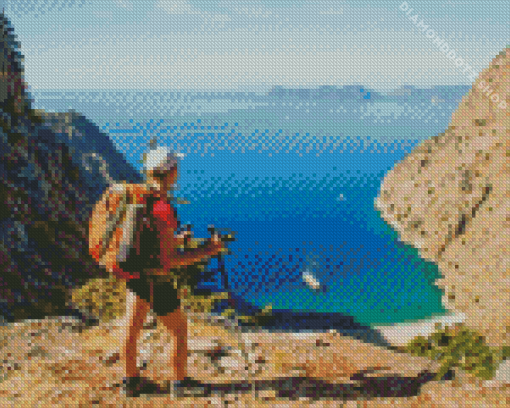 Girl Hiking In Lycian Way Diamond Painting