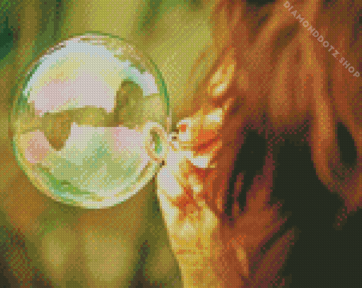 Girl Blowing Bubble Diamond Painting