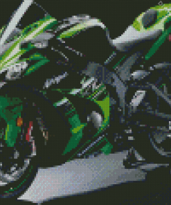 Green Motorcycle Diamond Painting