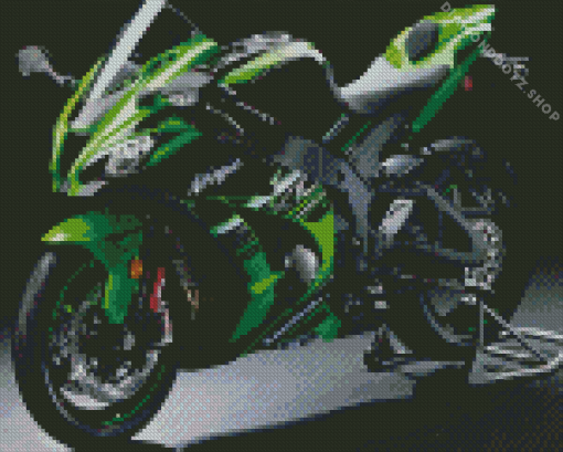 Green Motorcycle Diamond Painting