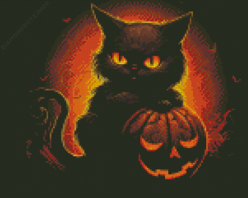 Halloween Cat Diamond Painting