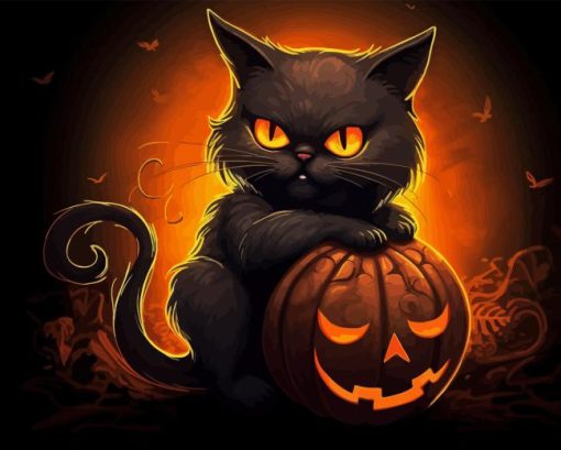 Halloween Cat Diamond Painting