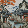 Illustration Chinese Village Diamond Painting