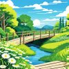 Wooden Bridge Landscape Diamond Painting