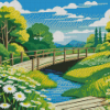 Wooden Bridge Landscape Diamond Painting