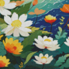 Illustration Water Lilies Diamond Painting