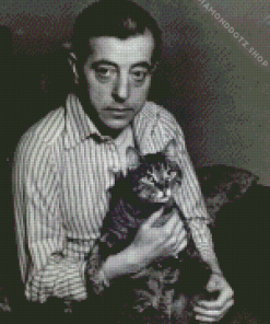 Jacques Prevert With Cat Diamond Painting