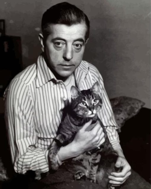 Jacques Prevert With Cat Diamond Painting