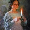 Lady And Candle Diamond Painting