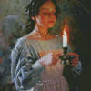 Lady And Candle Diamond Painting