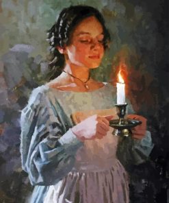 Lady And Candle Diamond Painting