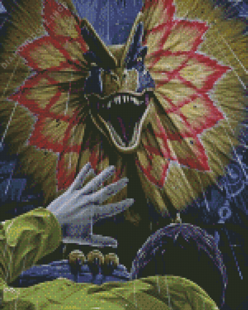 Mad Dilophosaurus Diamond Painting