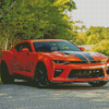 Orange Camaro Car Diamond Painting