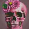 Pink Skull And Flower Diamond Painting