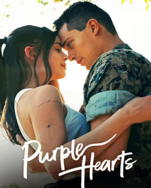 Purple Hearts Movie Diamond Painting