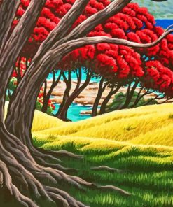 Red Pohutukawa Diamond Painting