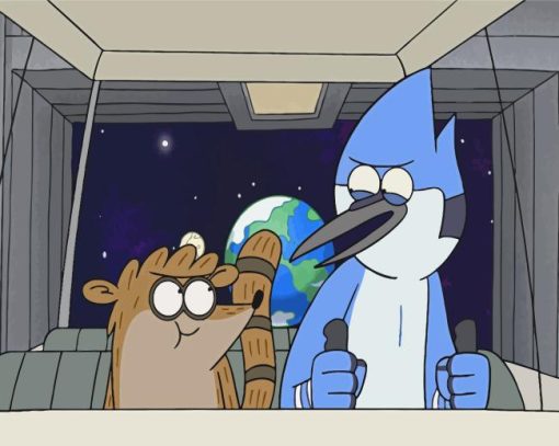 Regular Show In Space Diamond Painting