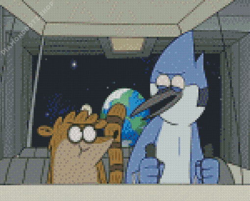 Regular Show In Space Diamond Painting