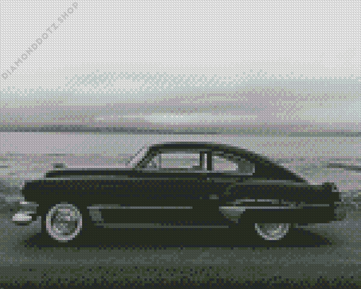 Retro Black And White Car Diamond Painting