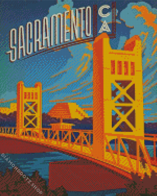 Sacramento Bridge Poster Diamond Painting