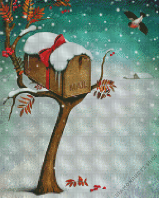 Snow Mailbox Diamond Painting