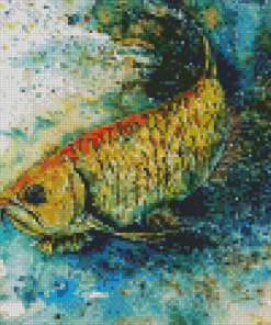 Splatter Arowana Fish Diamond Painting