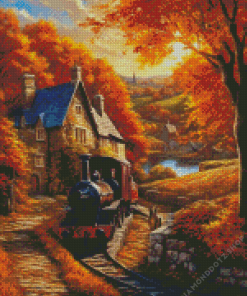 Steam Classic Train Fall Diamond Painting