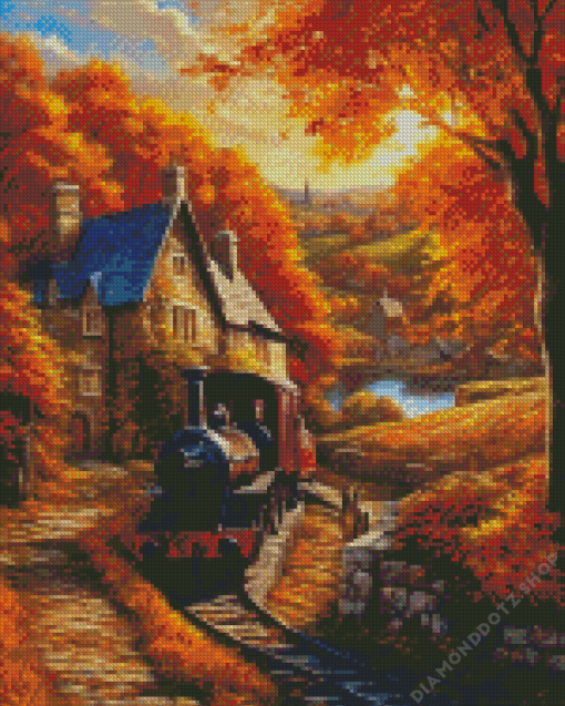 Steam Classic Train Fall Diamond Painting